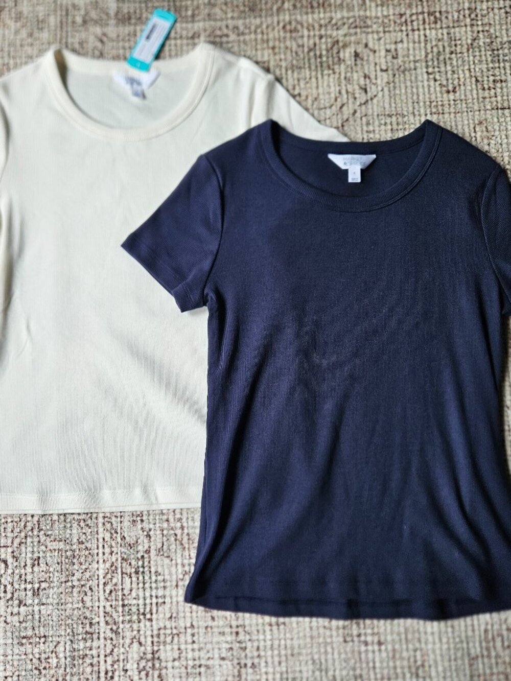 Market & Spruce 2 Pack Cotton Blend Tees - White & Navy